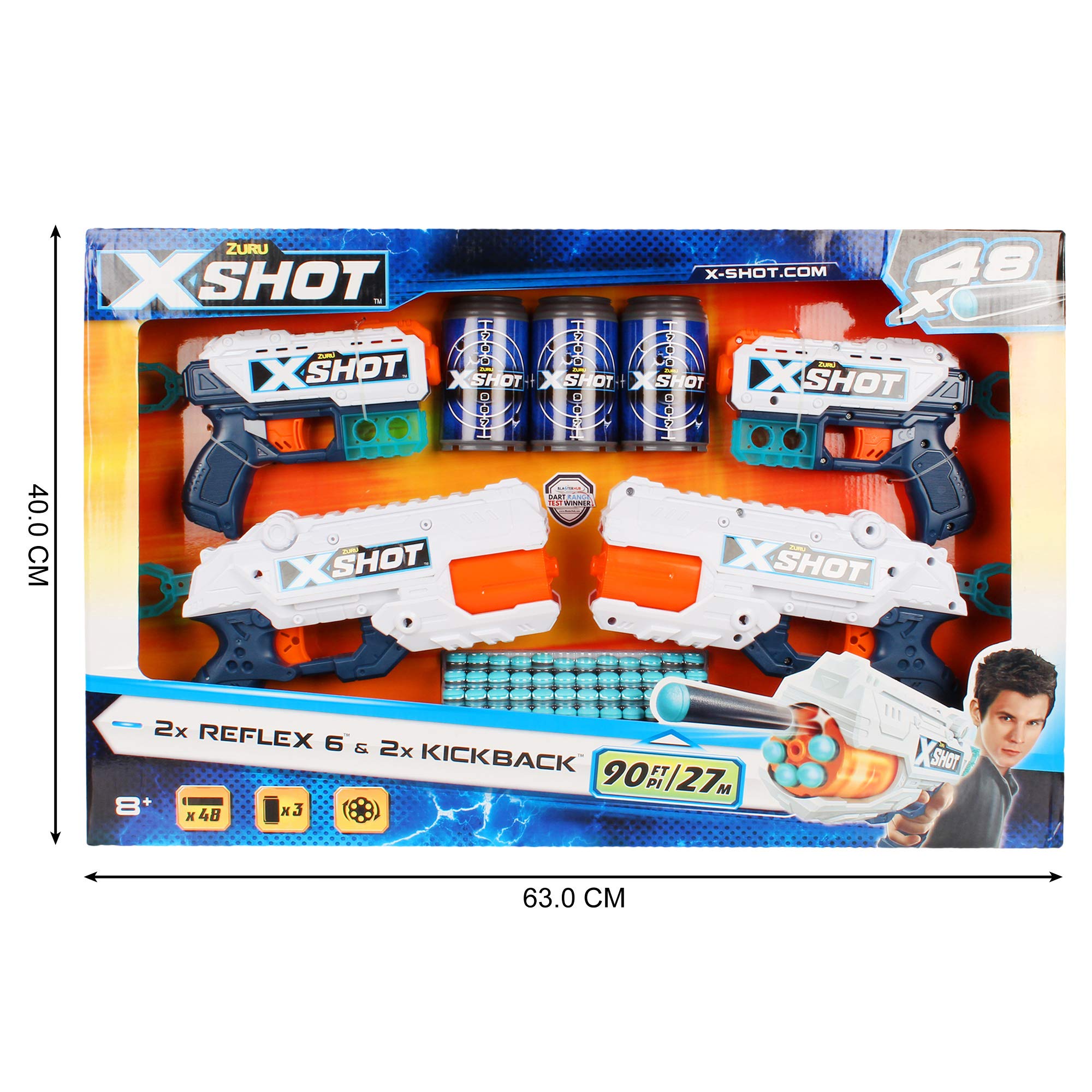 Zuru X Shot 2 Reflex and 2 Kickback Combo Pack-55Pcs : Amazon.in